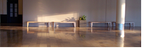 benches in building lobby